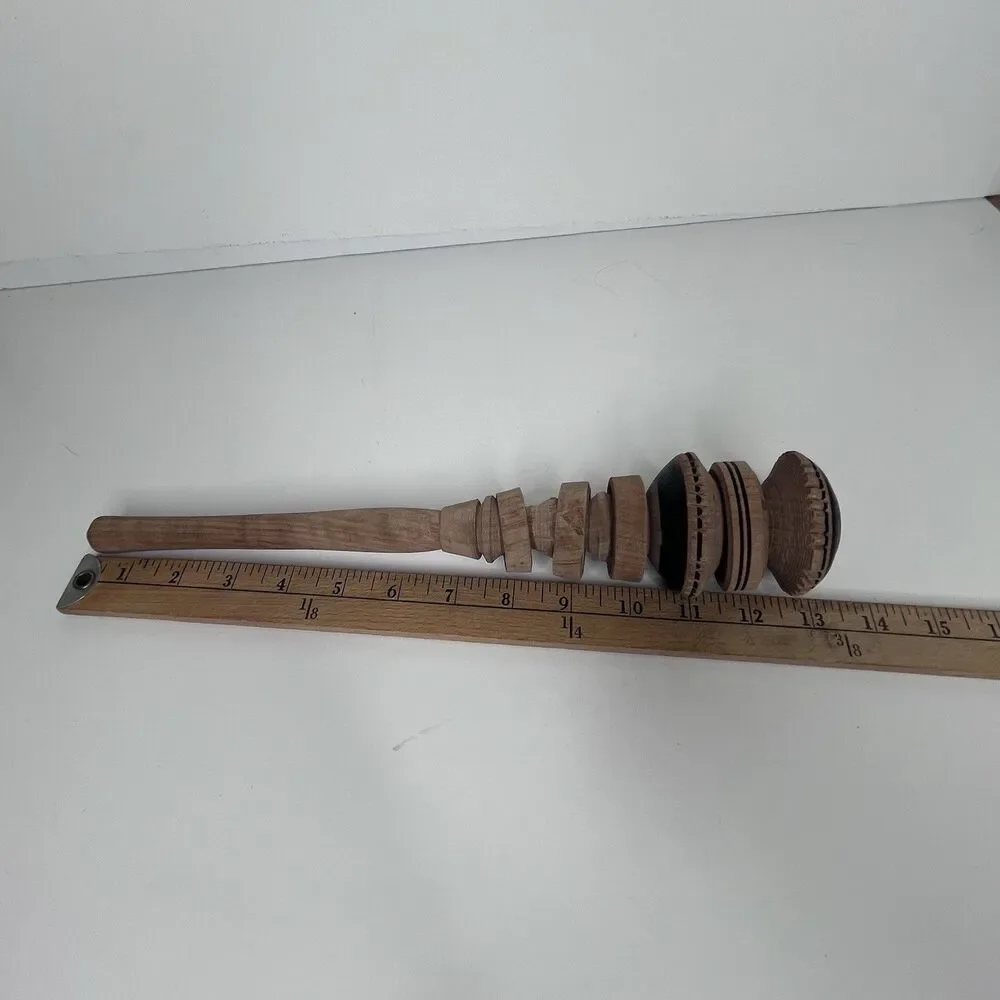Vintage Molinillo Hand Carved Wooden Mexican Chocolate Whisk Mexico Folk Art